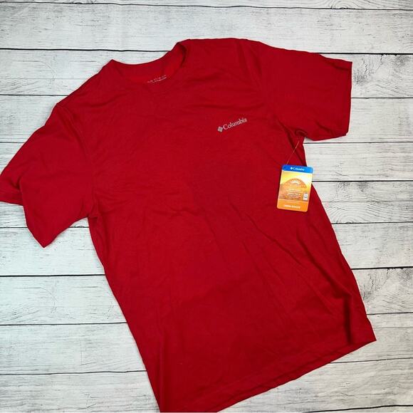 Columbia NWT Men's Thistletown Ridge Crew Performance T-Shirt Red Size Small - Picture 2 of 9